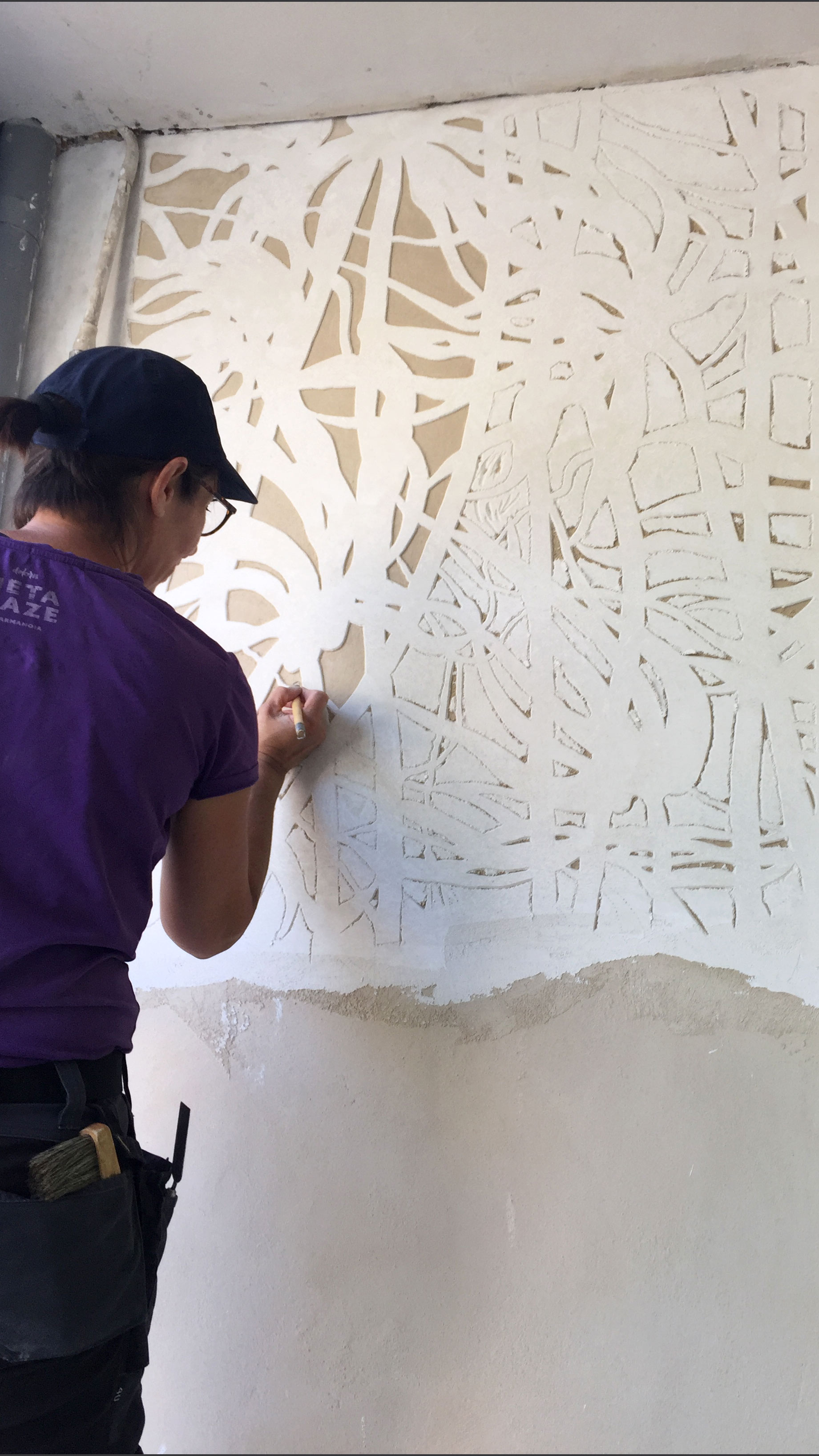 Sgraffito Stucco - Art Collaboration Sgraffito , Plastering Process